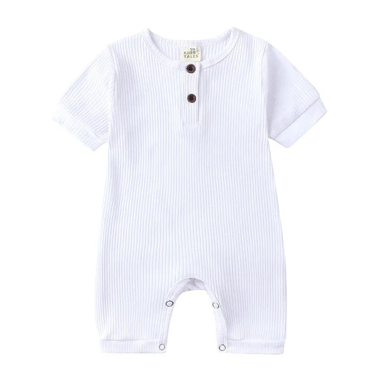 Solid Color Kids Summer Clothes Cotton Baby Clothes Boys Romper Short Sleeve Newborn Girl Outfit Baby Boy Clothes 0-24 Months