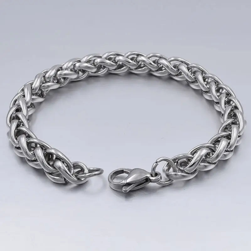 316L Stainless Steel Cuban Chain Bracelet for Men Women Figaro Vintage Metal Viking Kpop Pulseras Emo Cute Luxury Jewelry Gift