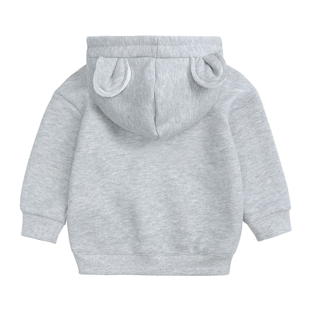 Fashion Solid Color Kids Clothes Boys Sweatshirts Long Sleeve Hooded Girls Hoodies Winter Warm Children's Clothing 1-4 Years