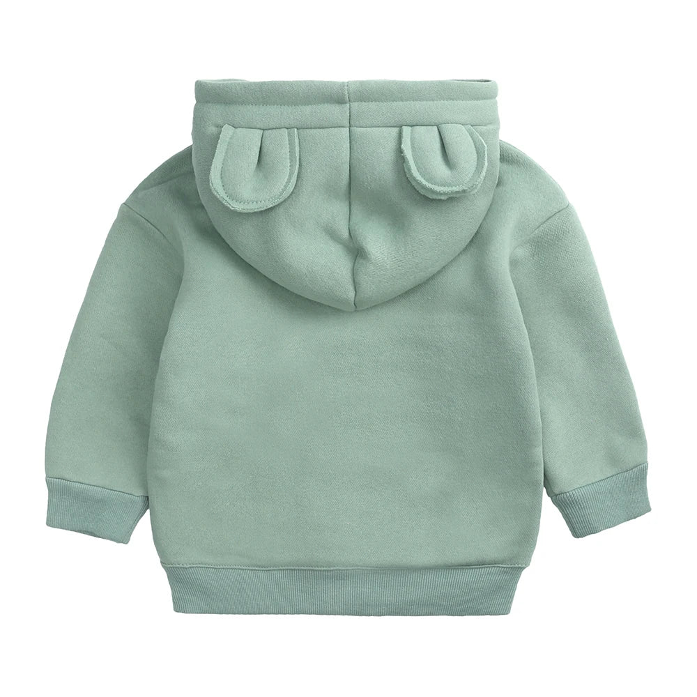 Fashion Solid Color Kids Clothes Boys Sweatshirts Long Sleeve Hooded Girls Hoodies Winter Warm Children's Clothing 1-4 Years