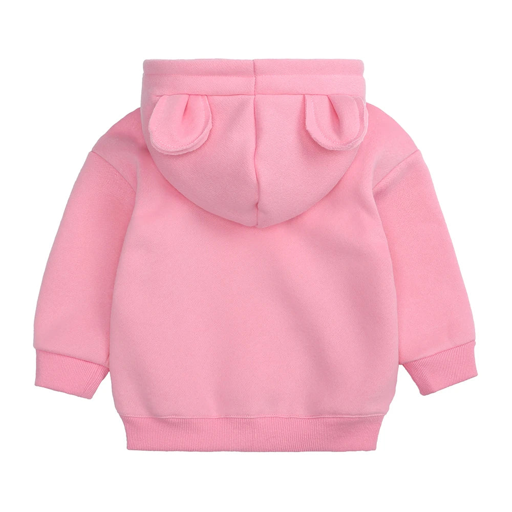 Fashion Solid Color Kids Clothes Boys Sweatshirts Long Sleeve Hooded Girls Hoodies Winter Warm Children's Clothing 1-4 Years