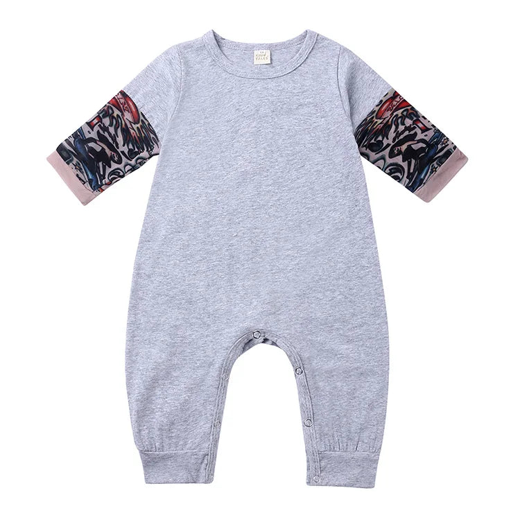 Novelty Tattoo Baby Romper Cotton Long Sleeve Baby Girl Romper Spring Autumn Newborn Clothes Toddler Rompers 6-24 Months