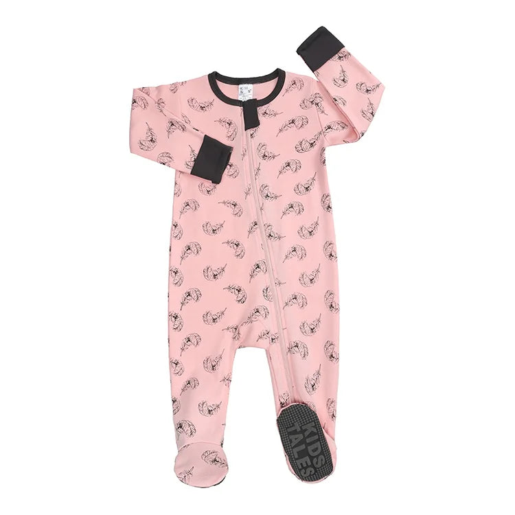 Summer Newborn Baby Boy Clothes Cartoon Print Baby Clothes Girl Romper Cotton Long Sleeve Zipper Infant Romper 6-24 Months