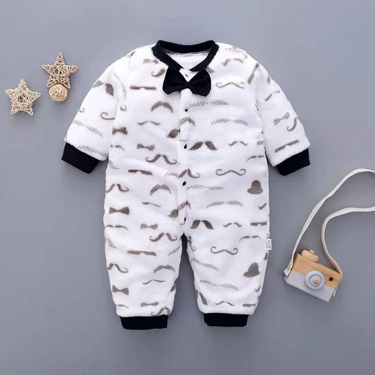 Flannel Long Sleeve Baby Clothes Boys Rompers Cartoon Baby Girl Romper Winter Warm Infant Clothing Boys Romper 3-18 Months