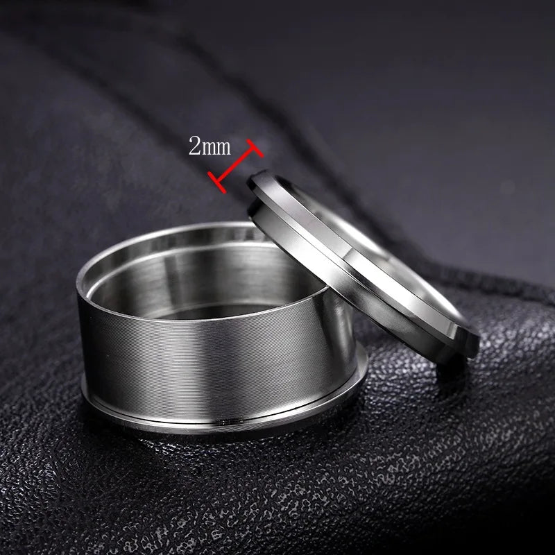 3 in 1 ring men stainless steel wedding ring fingertip ring DIY ring for  jewelry tool accessories wholesale supply