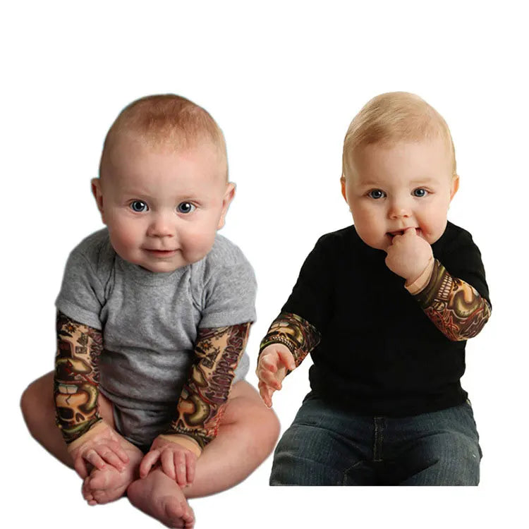 Novelty Tattoo Newborn Baby Bodysuit Cotton Long Sleeve Baby Clothes Christmas Infant Boys Jumpsuit Toddler Costume