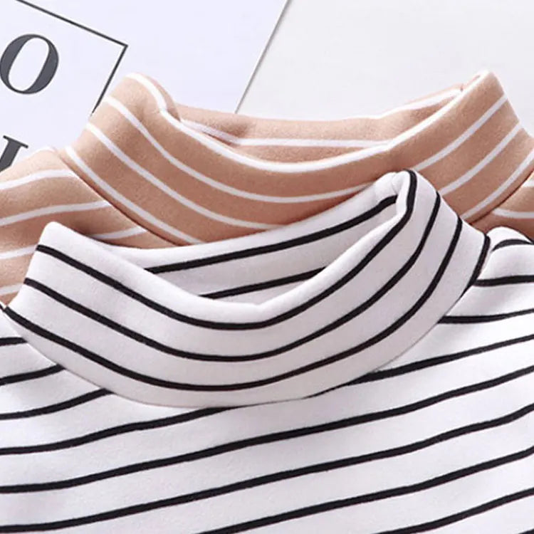 Fashion Stripe Graphic T Shirts Spring Autumn Children's Clothing boys T-Shirts Plus Velvet Long Sleeve Kids Clothes  2-7 Years