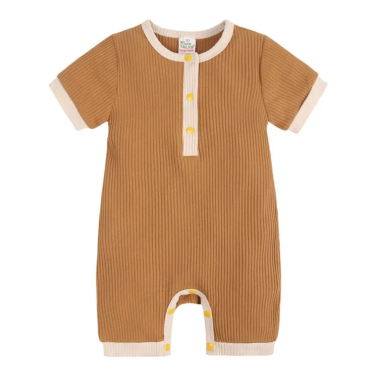 Fashion Solid Color Baby romper Summer Baby Boy Clothes Cotton Linen Short Sleeve Infant Romper Newborn Clothing 3-18 Months