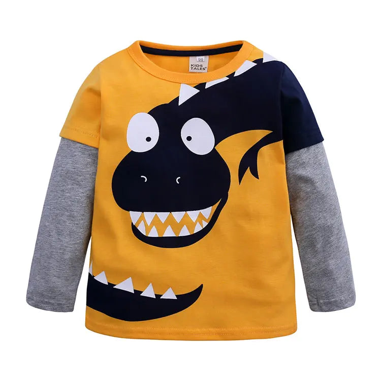 Long Sleeve Kids Boys' Clothing T-Shirts Spring Autumn Children Boy Tops Cartoon  T Shirts Cotton Kids Boys Clothes 3-10 Years