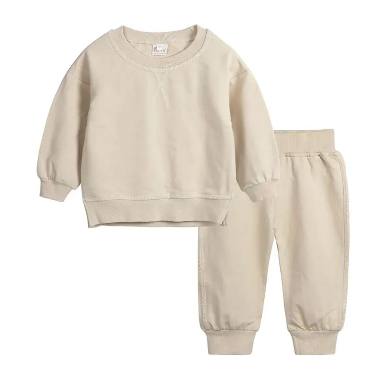 Fashion Solid Color Kids Tracksuit Sets Cotton Long Sleeve Tops Pants 2 Pcs Spring Autumn Children Clothing Boy Outfit 2-6 Years