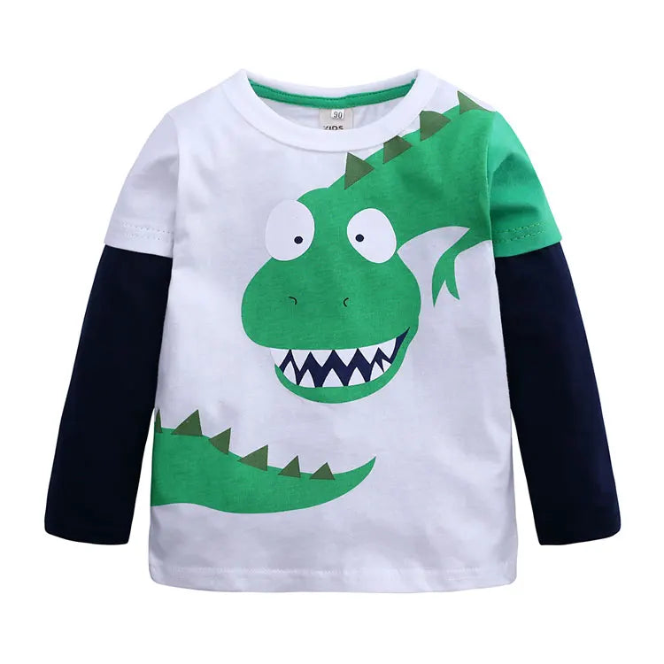 Long Sleeve Kids Boys' Clothing T-Shirts Spring Autumn Children Boy Tops Cartoon  T Shirts Cotton Kids Boys Clothes 3-10 Years