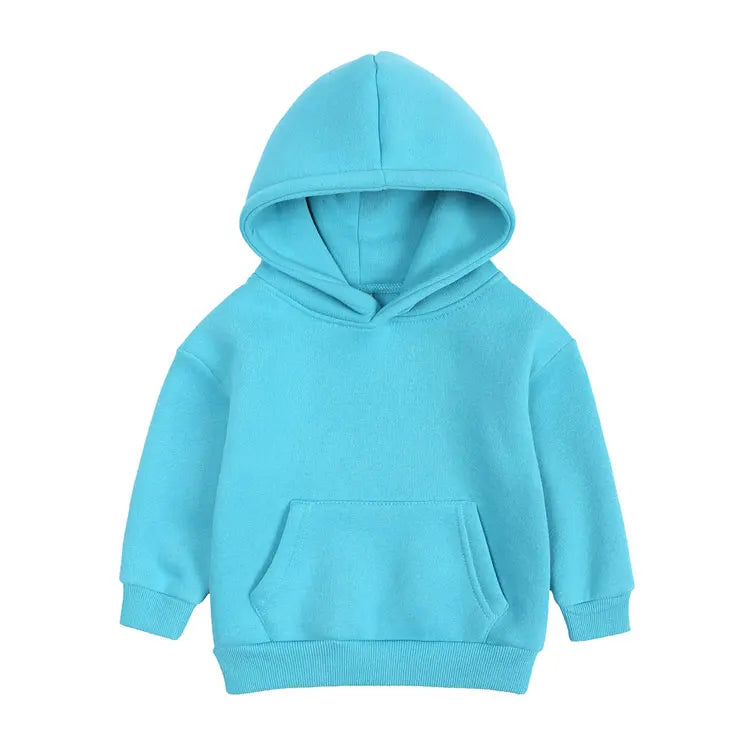 Fashion Solid Color Children's Clothing Boys Hoodies Winter Warm Kids Clothes Girls Tops Cotton Long Sleeve Hoodies 1-13 Years