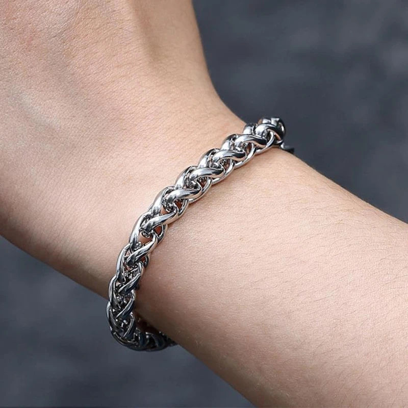 316L Stainless Steel Cuban Chain Bracelet for Men Women Figaro Vintage Metal Viking Kpop Pulseras Emo Cute Luxury Jewelry Gift