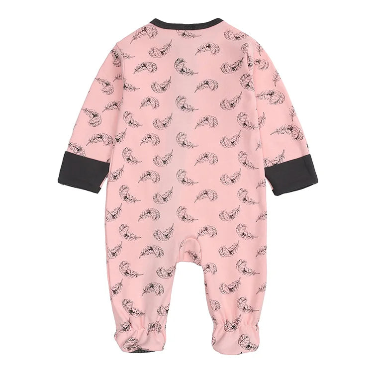 Summer Newborn Baby Boy Clothes Cartoon Print Baby Clothes Girl Romper Cotton Long Sleeve Zipper Infant Romper 6-24 Months