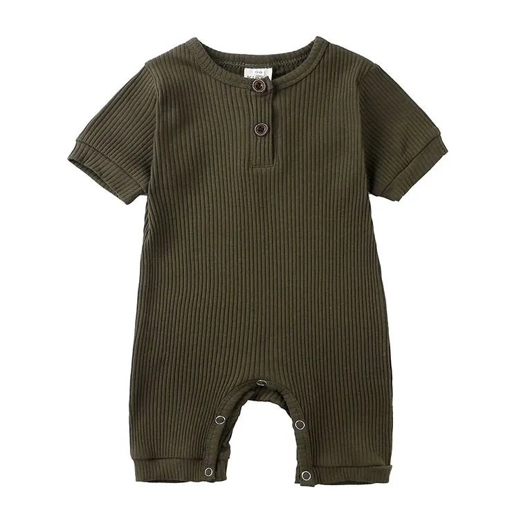 Solid Color Kids Summer Clothes Cotton Baby Clothes Boys Romper Short Sleeve Newborn Girl Outfit Baby Boy Clothes 0-24 Months