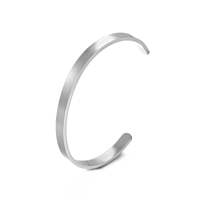 1pc Fashion Simple C-shaped Stainless Steel Open Bracelet