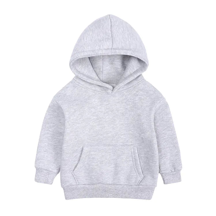 Fashion Solid Color Children's Clothing Boys Hoodies Winter Warm Kids Clothes Girls Tops Cotton Long Sleeve Hoodies 1-13 Years