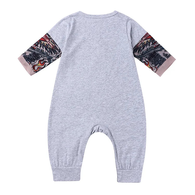 Novelty Tattoo Baby Romper Cotton Long Sleeve Baby Girl Romper Spring Autumn Newborn Clothes Toddler Rompers 6-24 Months