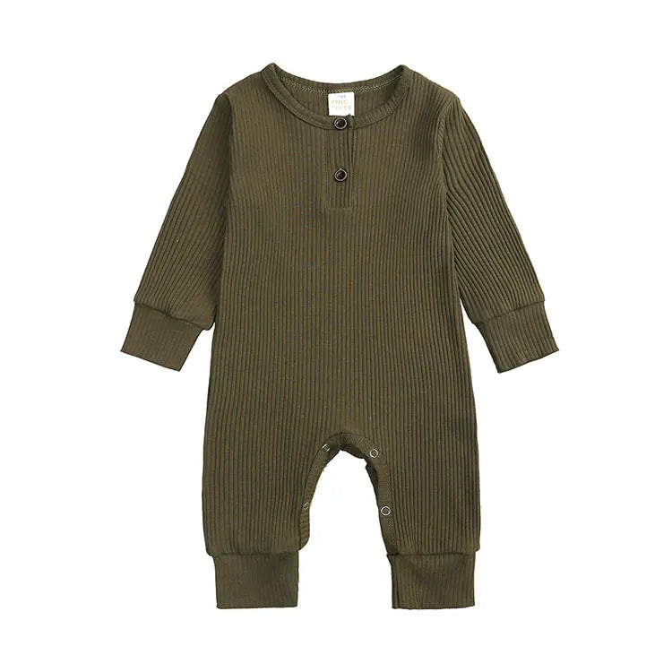 Spring Autumn Baby Clothes Boys Rompers Cotton Long Sleeve Toddler Romper Solid Color Newborn Baby Clothes 0-24 Months