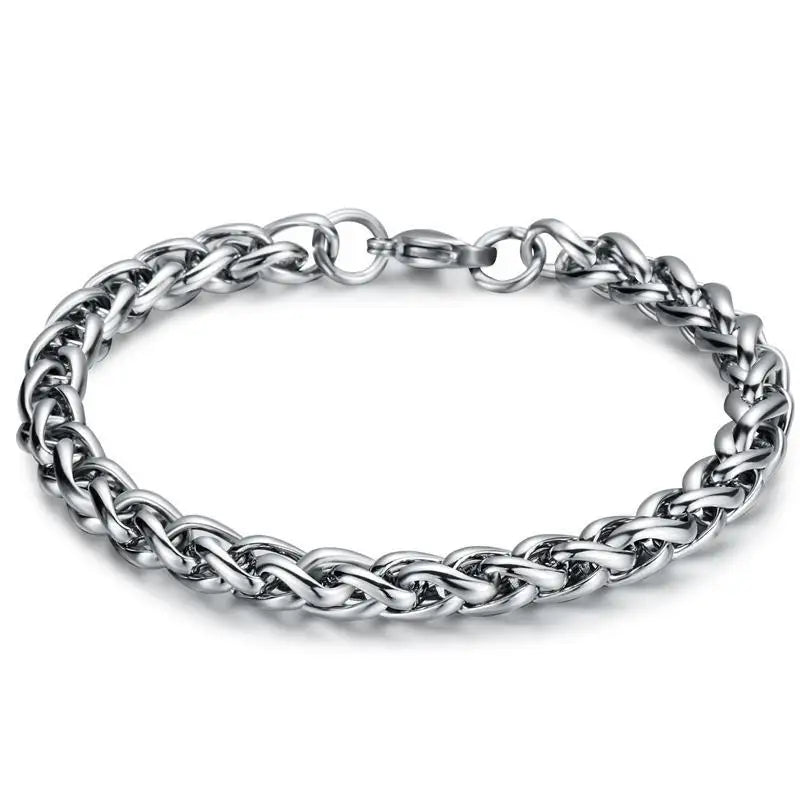 316L Stainless Steel Cuban Chain Bracelet for Men Women Figaro Vintage Metal Viking Kpop Pulseras Emo Cute Luxury Jewelry Gift