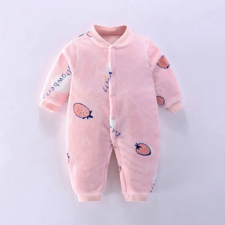 Flannel Long Sleeve Baby Clothes Boys Rompers Cartoon Baby Girl Romper Winter Warm Infant Clothing Boys Romper 3-18 Months