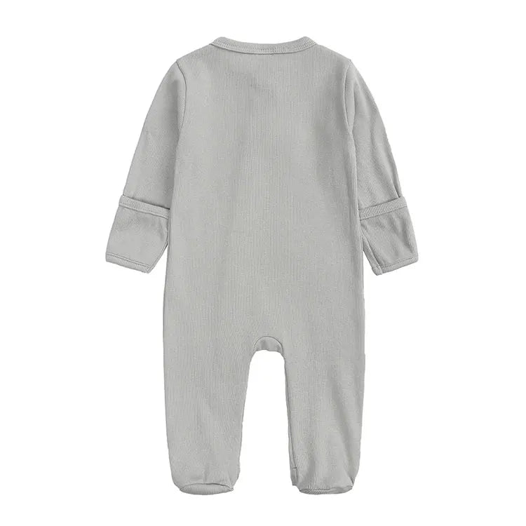 Solid Color Newborn Baby Boy Footies Spring Autumn Baby Clothes Girls Footies Cotton Long Sleeve Toddler Clothes 3-12 Months