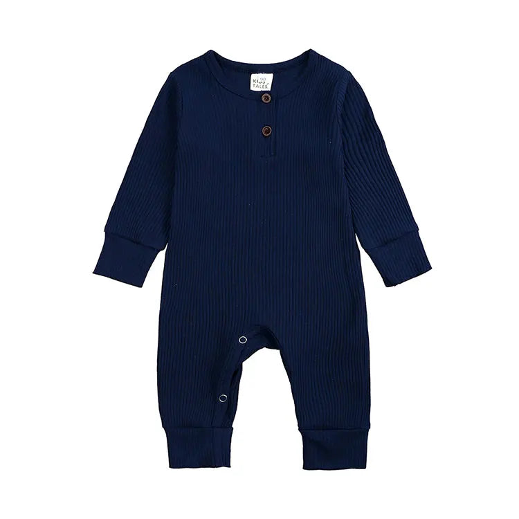 Spring Autumn Baby Clothes Boys Rompers Cotton Long Sleeve Toddler Romper Solid Color Newborn Baby Clothes 0-24 Months