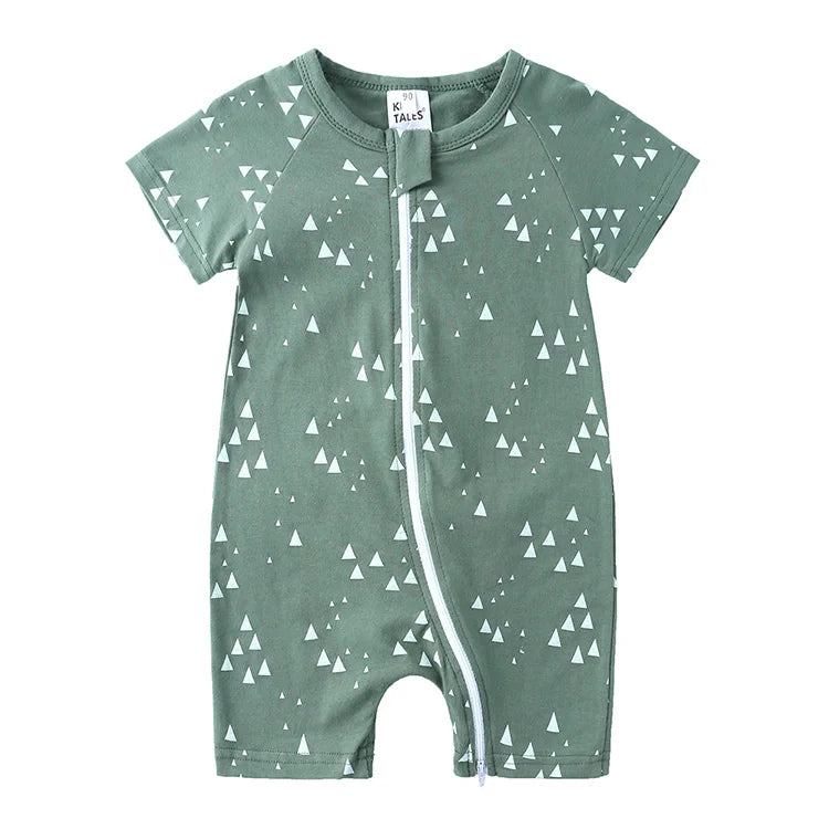 Zipper Short Seelve Baby Girls Rompers Unisex Cotton Cartoon Baby Clothes Summer Newborn Romper Toddler Costume 3-24 Months