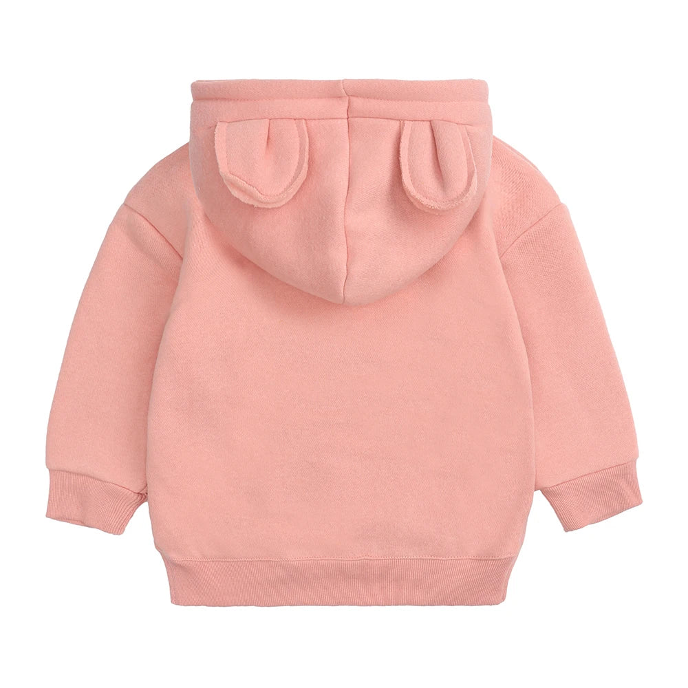 Fashion Solid Color Kids Clothes Boys Sweatshirts Long Sleeve Hooded Girls Hoodies Winter Warm Children's Clothing 1-4 Years