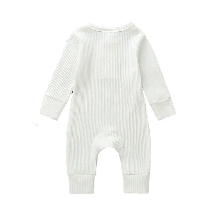 Summer Unisex Newborn Baby Clothes Solid Color Baby Rompers Cotton Long Sleeve Toddler Romper Infant Clothing 3-18 Months