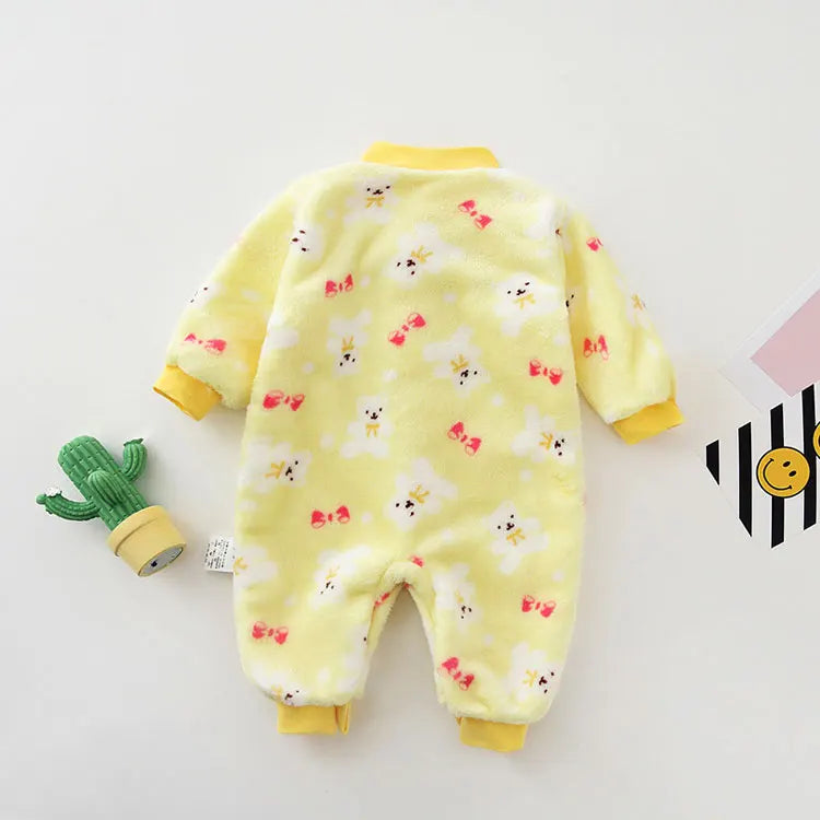 Flannel Long Sleeve Baby Clothes Boys Rompers Cartoon Baby Girl Romper Winter Warm Infant Clothing Boys Romper 3-18 Months