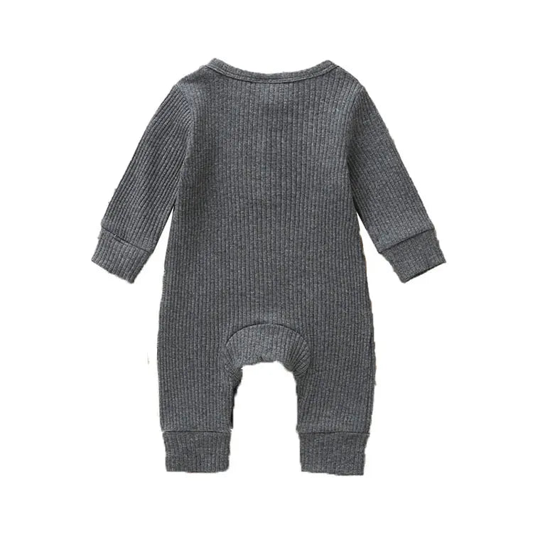 Summer Unisex Newborn Baby Clothes Solid Color Baby Rompers Cotton Long Sleeve Toddler Romper Infant Clothing 3-18 Months