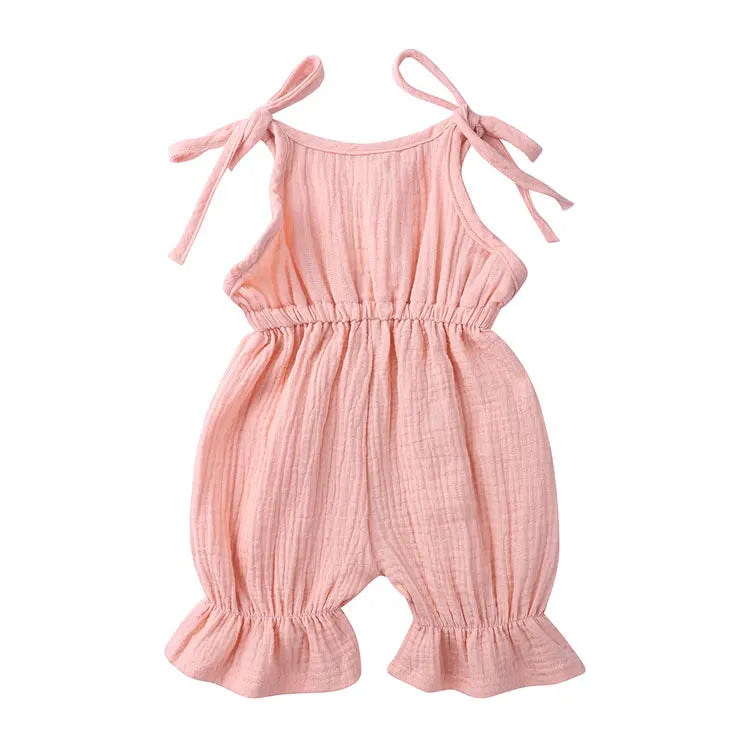 Solid Color Newborn Baby Romper Cotton Linen Slveeless Toddler Boys Romper Summer Cartoon Infant Baby Clothes 0-36 Months