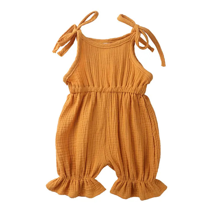 Solid Color Newborn Baby Romper Cotton Linen Slveeless Toddler Boys Romper Summer Cartoon Infant Baby Clothes 0-36 Months