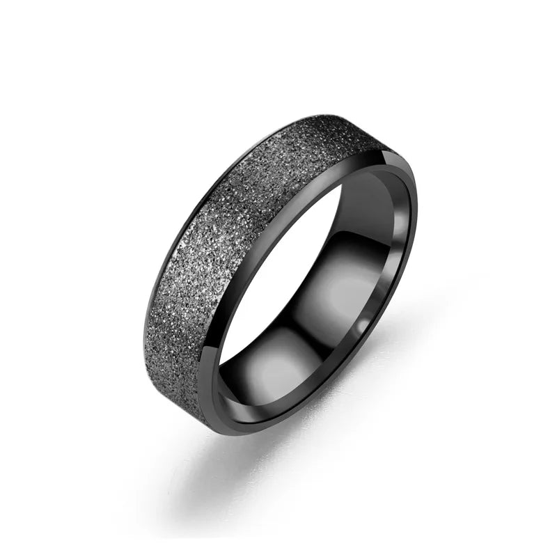 High quality colorful ring men's charm stainless steel matte ring female fashion wedding jewelry gift