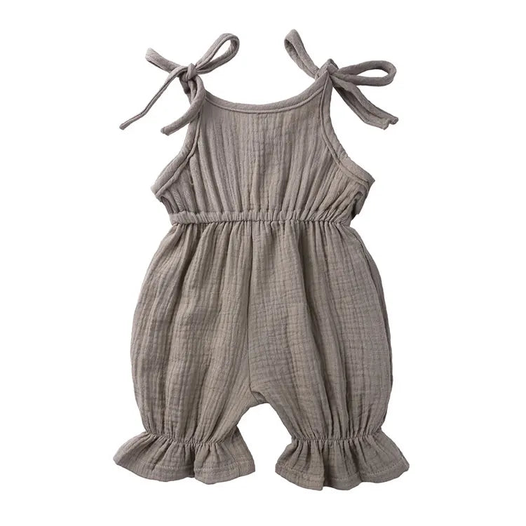 Solid Color Newborn Baby Romper Cotton Linen Slveeless Toddler Boys Romper Summer Cartoon Infant Baby Clothes 0-36 Months