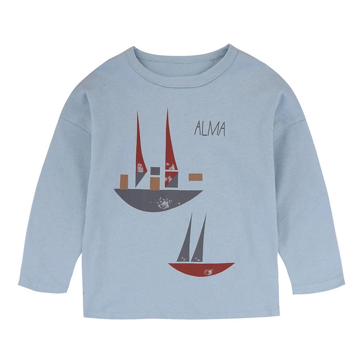 Top T Shirt For Boy,Print Children Boys T Shirt Spring Autumn Kids Tshirt Cotton Long Sleeve Girls Tshirt Cartoon Baby T-Shirts