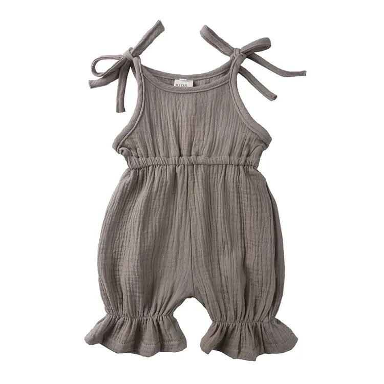 Solid Color Newborn Baby Romper Cotton Linen Slveeless Toddler Boys Romper Summer Cartoon Infant Baby Clothes 0-36 Months