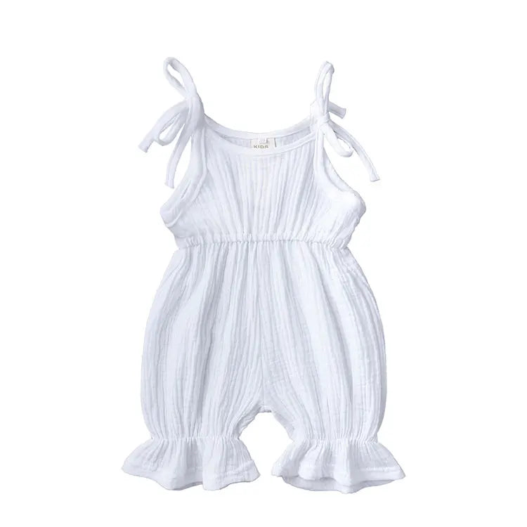 Solid Color Newborn Baby Romper Cotton Linen Slveeless Toddler Boys Romper Summer Cartoon Infant Baby Clothes 0-36 Months