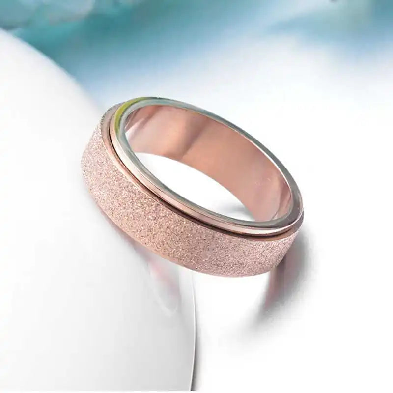 6mm Anxiety Ring for Women Men Stress Release Rotate Freely   Stainless Steel Anti Stress Accessories Jewelry Gifts