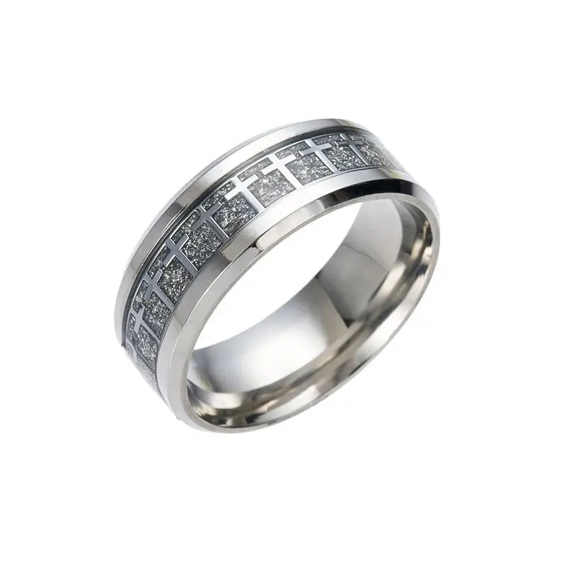 Men's Bible Cross Ring 5 colors to choose stainless steel fashion prayer men's jewelry US size #6-#12