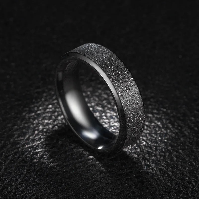 High quality colorful ring men's charm stainless steel matte ring female fashion wedding jewelry gift