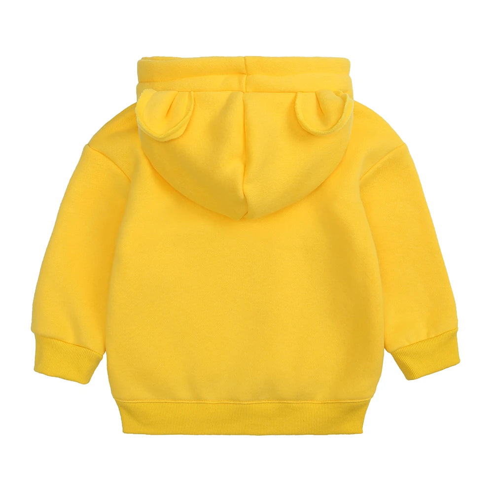 Fashion Solid Color Kids Clothes Boys Sweatshirts Long Sleeve Hooded Girls Hoodies Winter Warm Children's Clothing 1-4 Years