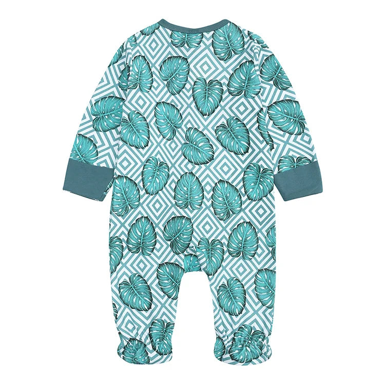 Summer Newborn Baby Boy Clothes Cartoon Print Baby Clothes Girl Romper Cotton Long Sleeve Zipper Infant Romper 6-24 Months