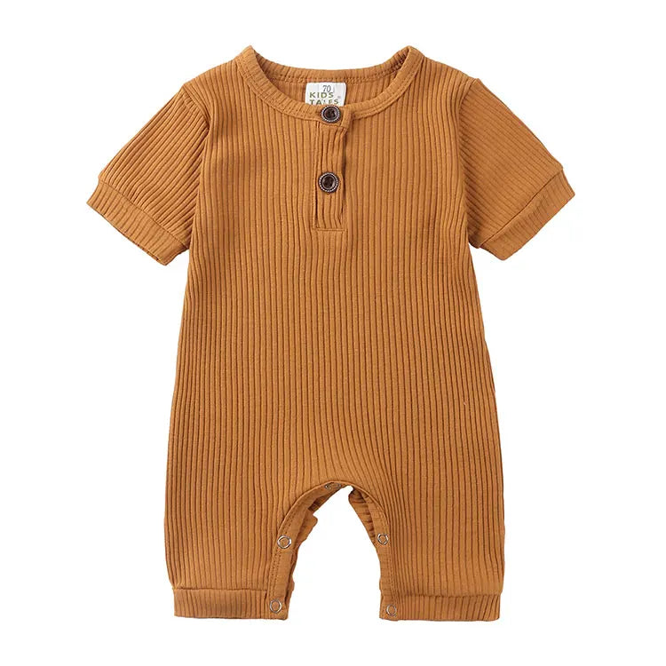 Solid Color Kids Summer Clothes Cotton Baby Clothes Boys Romper Short Sleeve Newborn Girl Outfit Baby Boy Clothes 0-24 Months