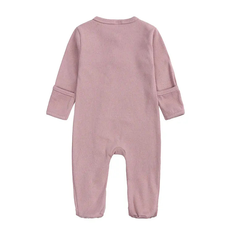 Solid Color Newborn Baby Boy Clothes Spring Autumn Baby Clothes Boys Footies Cotton Long Sleeve Toddler Footies 3-12 Months