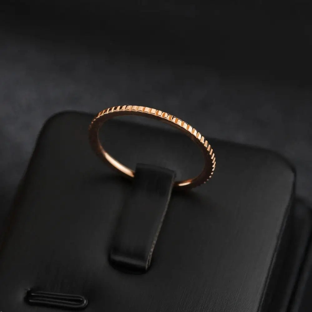 3MM Thin Titanium Steel Rose Gold  Couple Ring Simple Fashion Rose Gold Color Finger Ring For Women and Men mens gifts