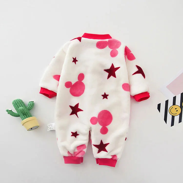 Flannel Long Sleeve Baby Clothes Boys Rompers Cartoon Baby Girl Romper Winter Warm Infant Clothing Boys Romper 3-18 Months