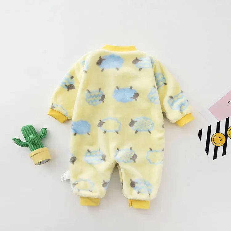 Flannel Long Sleeve Baby Clothes Boys Rompers Cartoon Baby Girl Romper Winter Warm Infant Clothing Boys Romper 3-18 Months