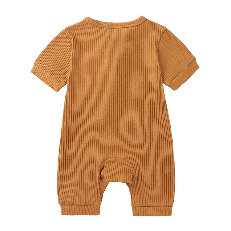 Solid Color Kids Summer Clothes Cotton Baby Clothes Boys Romper Short Sleeve Newborn Girl Outfit Baby Boy Clothes 0-24 Months